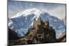 A Ruined Ancient Dzong at Jangothang with the Face of Jomolhari Mountain Visible Behind-Alex Treadway-Mounted Photographic Print