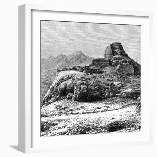 A Ruined Tope (Stup) in the Khyber Pass, Pakistan/Afhanistan, 1895-null-Framed Giclee Print