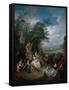 A Rural Celebration; a Fete Champetre-Jan Brueghel the Elder-Framed Stretched Canvas