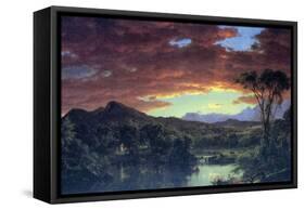 A Rural Home-Frederic Edwin Church-Framed Stretched Canvas