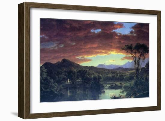 A Rural Home-Frederic Edwin Church-Framed Art Print