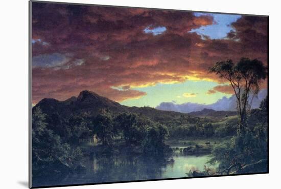 A Rural Home-Frederic Edwin Church-Mounted Art Print