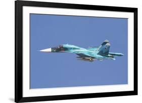 A Russian Air Force Su-34 in Flight over Russia-Stocktrek Images-Framed Photographic Print