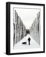 A Russian Girl Walks Her Dog-null-Framed Photographic Print