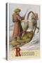 A Russian Man Driving a Horse-Drawn Sleigh-null-Stretched Canvas