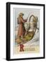 A Russian Man Driving a Horse-Drawn Sleigh-null-Framed Art Print