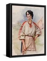 A Russian Servant in Summer Dress-Frederic De Haenen-Framed Stretched Canvas