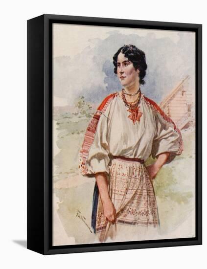 A Russian Servant in Summer Dress-Frederic De Haenen-Framed Stretched Canvas