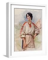 A Russian Servant in Summer Dress-Frederic De Haenen-Framed Giclee Print