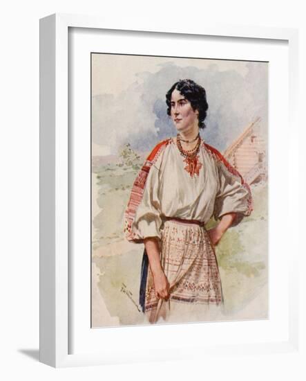 A Russian Servant in Summer Dress-Frederic De Haenen-Framed Giclee Print