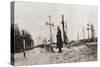 A Russian Soldier at the Grave of a Comrade-In-Arms During World War One-null-Stretched Canvas