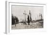 A Russian Soldier at the Grave of a Comrade-In-Arms During World War One-null-Framed Giclee Print