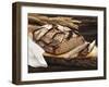 A Rustic Country Loaf on a Slice of Wood-Karl Newedel-Framed Photographic Print