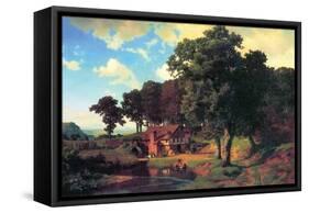 A Rustic Mill-Albert Bierstadt-Framed Stretched Canvas