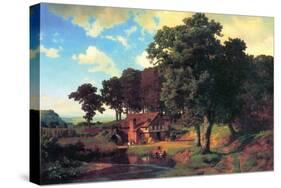 A Rustic Mill-Albert Bierstadt-Stretched Canvas