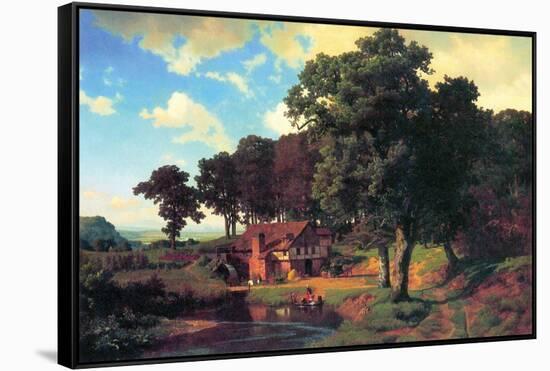 A Rustic Mill-Albert Bierstadt-Framed Stretched Canvas