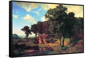 A Rustic Mill-Albert Bierstadt-Framed Stretched Canvas