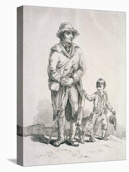A Rustic with a Dog and a Boy, Provincial Characters, 1813-William Henry Pyne-Stretched Canvas