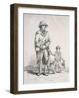 A Rustic with a Dog and a Boy, Provincial Characters, 1813-William Henry Pyne-Framed Giclee Print