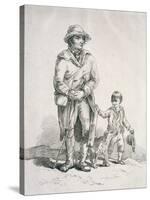 A Rustic with a Dog and a Boy, Provincial Characters, 1813-William Henry Pyne-Stretched Canvas