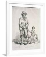 A Rustic with a Dog and a Boy, Provincial Characters, 1813-William Henry Pyne-Framed Giclee Print