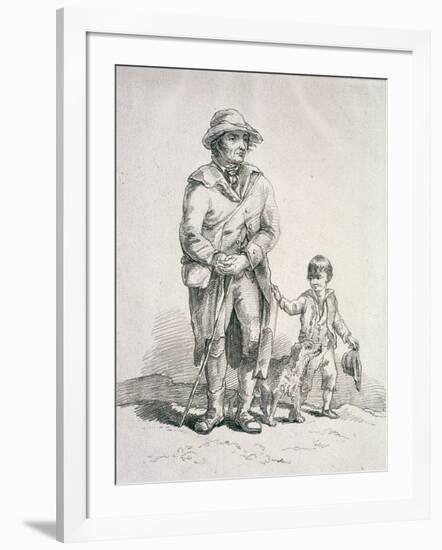 A Rustic with a Dog and a Boy, Provincial Characters, 1813-William Henry Pyne-Framed Giclee Print