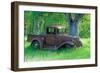 A Rusting 1931 Ford Pickup Truck Sitting in a Field under an Oak Tree-John Alves-Framed Photographic Print