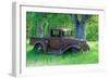 A Rusting 1931 Ford Pickup Truck Sitting in a Field under an Oak Tree-John Alves-Framed Photographic Print