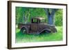 A Rusting 1931 Ford Pickup Truck Sitting in a Field under an Oak Tree-John Alves-Framed Photographic Print