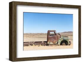 A Rusty Abandoned Car in the Desert Near Aus in Southern Namibia, Africa-Alex Treadway-Framed Photographic Print