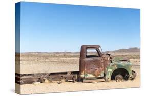 A Rusty Abandoned Car in the Desert Near Aus in Southern Namibia, Africa-Alex Treadway-Stretched Canvas