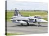 A Saab JAS-39 Gripen of the Czech Air Force on the Flight Line at Cambrai Air Base, France-Stocktrek Images-Stretched Canvas