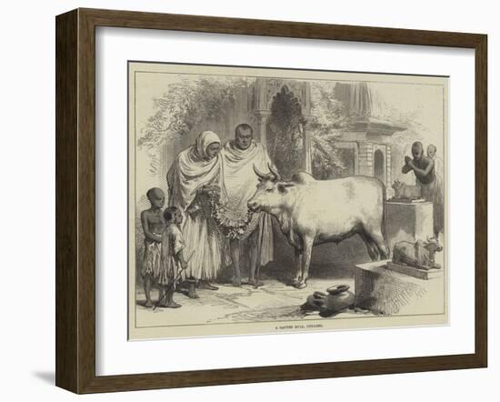 A Sacred Bull, Benares-null-Framed Giclee Print