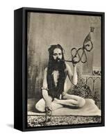 A Sadhu Smoking a Remarkable Pipe, India-null-Framed Stretched Canvas