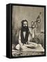 A Sadhu Smoking a Remarkable Pipe, India-null-Framed Stretched Canvas