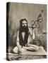 A Sadhu Smoking a Remarkable Pipe, India-null-Stretched Canvas