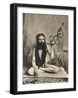 A Sadhu Smoking a Remarkable Pipe, India-null-Framed Photographic Print