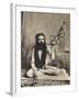 A Sadhu Smoking a Remarkable Pipe, India-null-Framed Photographic Print