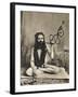 A Sadhu Smoking a Remarkable Pipe, India-null-Framed Photographic Print