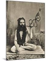 A Sadhu Smoking a Remarkable Pipe, India-null-Mounted Photographic Print