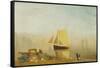 A Sail Boat at Rouen-J. M. W. Turner-Framed Stretched Canvas