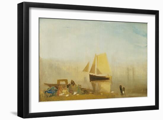 A Sail Boat at Rouen-J. M. W. Turner-Framed Giclee Print