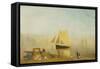 A Sail Boat at Rouen-J. M. W. Turner-Framed Stretched Canvas