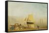 A Sail Boat at Rouen-J. M. W. Turner-Framed Stretched Canvas