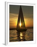 A Sailboat Heads Back to its Mooring-null-Framed Premium Photographic Print