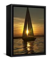 A Sailboat Heads Back to its Mooring-null-Framed Stretched Canvas