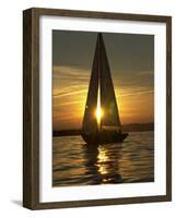 A Sailboat Heads Back to its Mooring-null-Framed Photographic Print