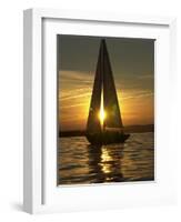 A Sailboat Heads Back to its Mooring-null-Framed Photographic Print