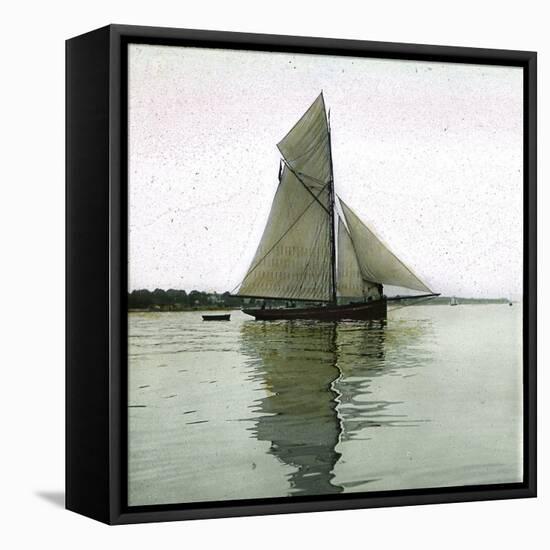 A Sailboat on the Sund, Denmark-Leon, Levy et Fils-Framed Stretched Canvas