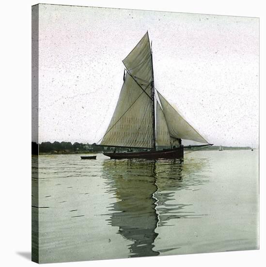 A Sailboat on the Sund, Denmark-Leon, Levy et Fils-Stretched Canvas